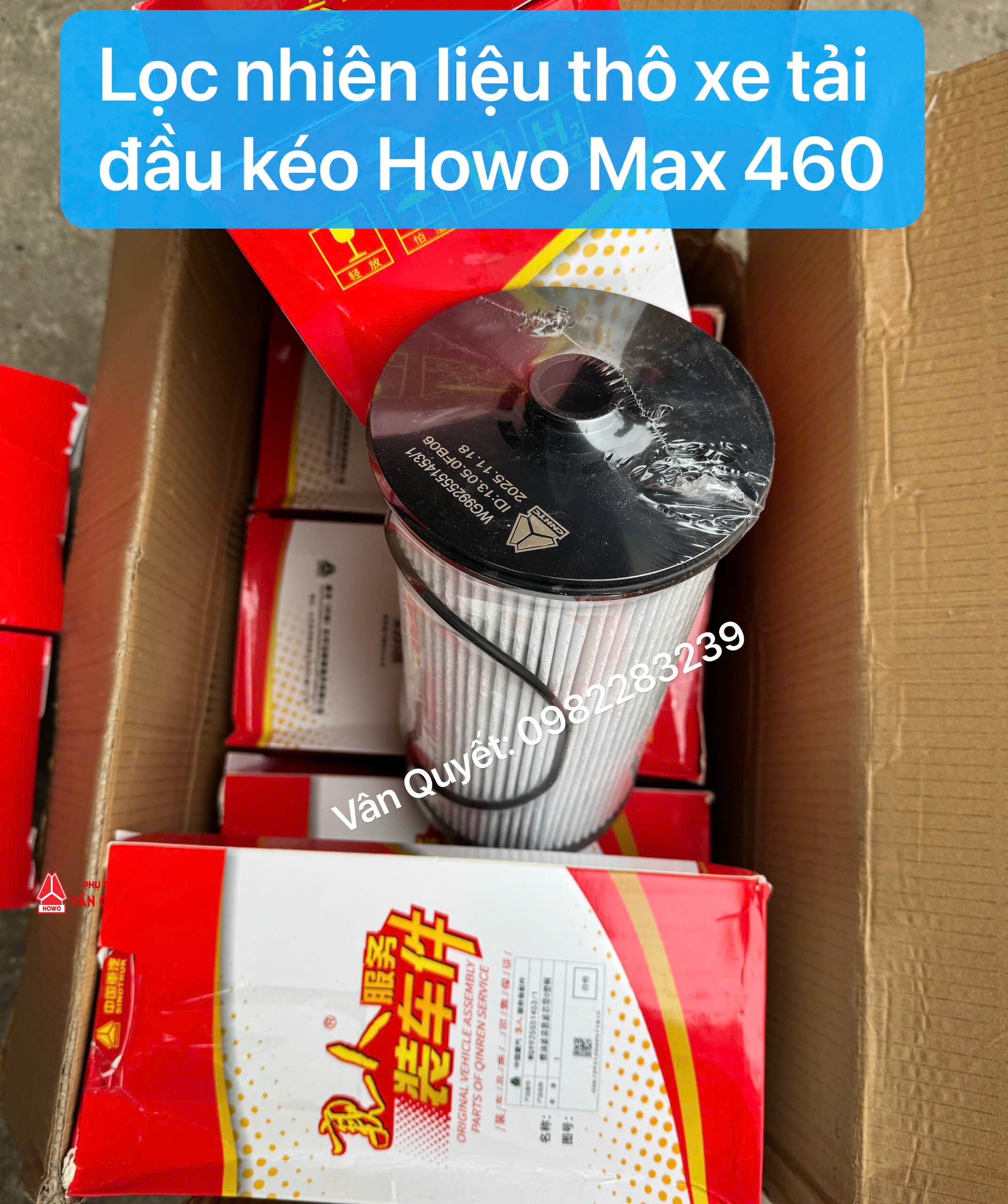 Lọc nhiên liệu thô động cơ xe Howo Max 460. WG9925551453