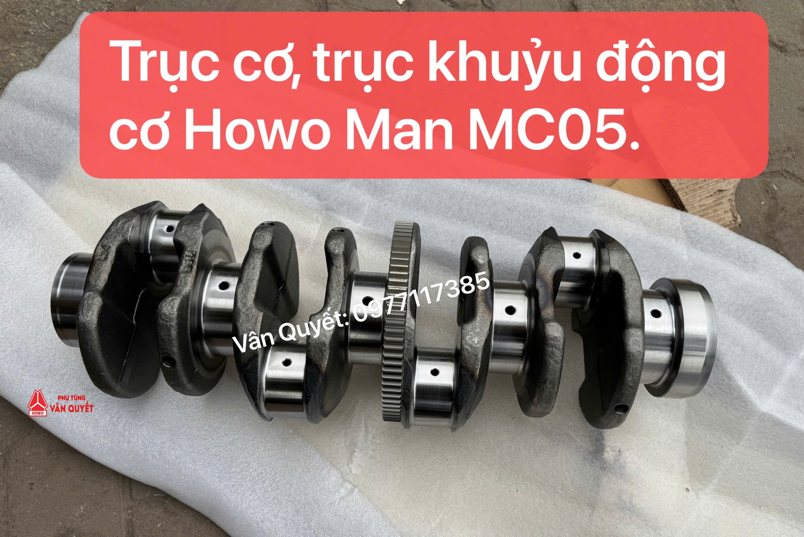 Bán trục cơ, trục khuỷu động cơ Man xe Howo MC05 lắp trên xe Bồn trộn bê tông 3 khối hai chân, Trục cơ MC05. 080-02100-6040