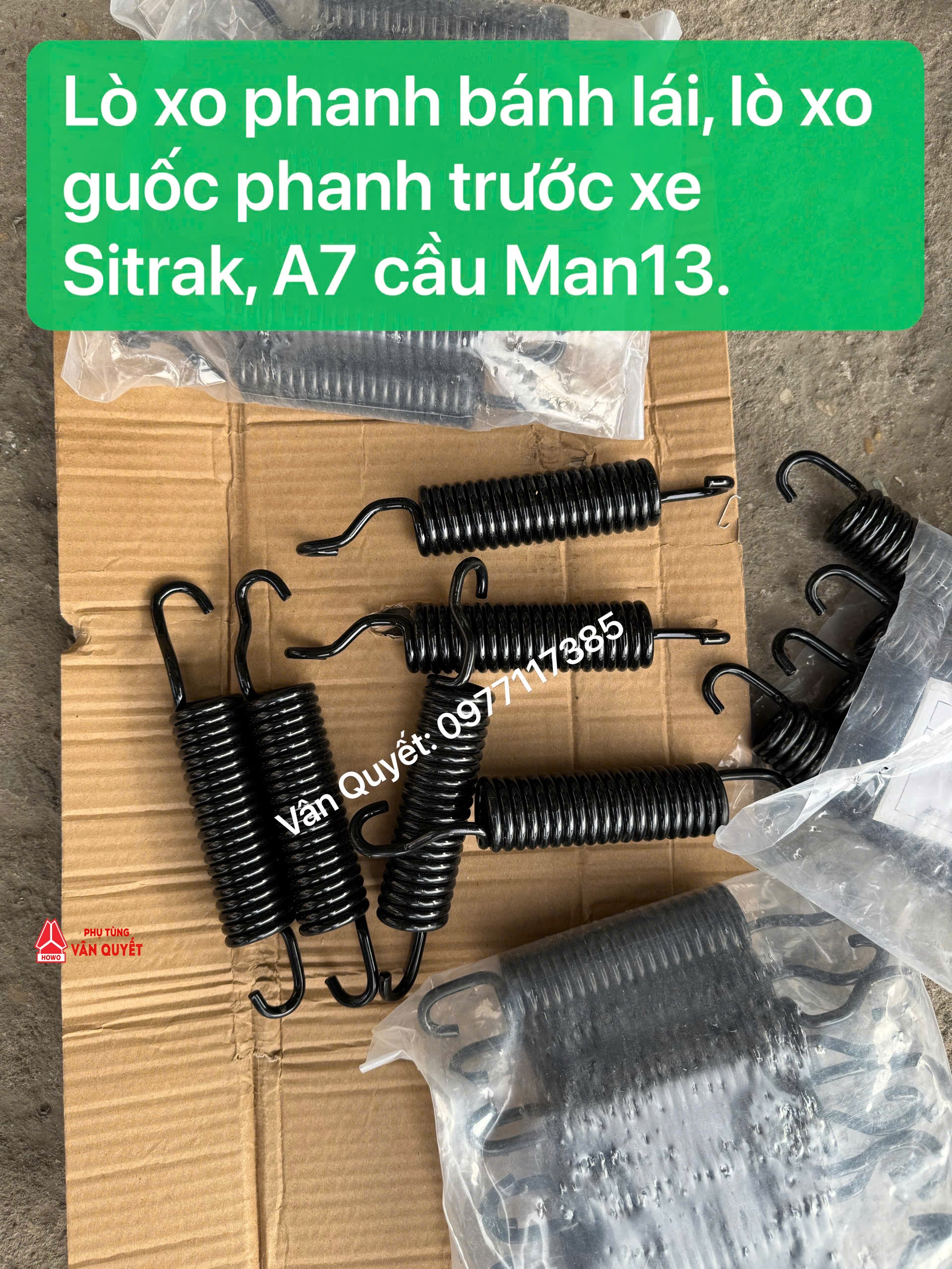 Lò xo phanh trước bánh lái, Lò xo trước, Lò xo thắng trước phi 30x190. lắp xe đầu kéo howo Sitrak T7H, A7, NX440, CH7-460, Howo max 460 cầu láp man13