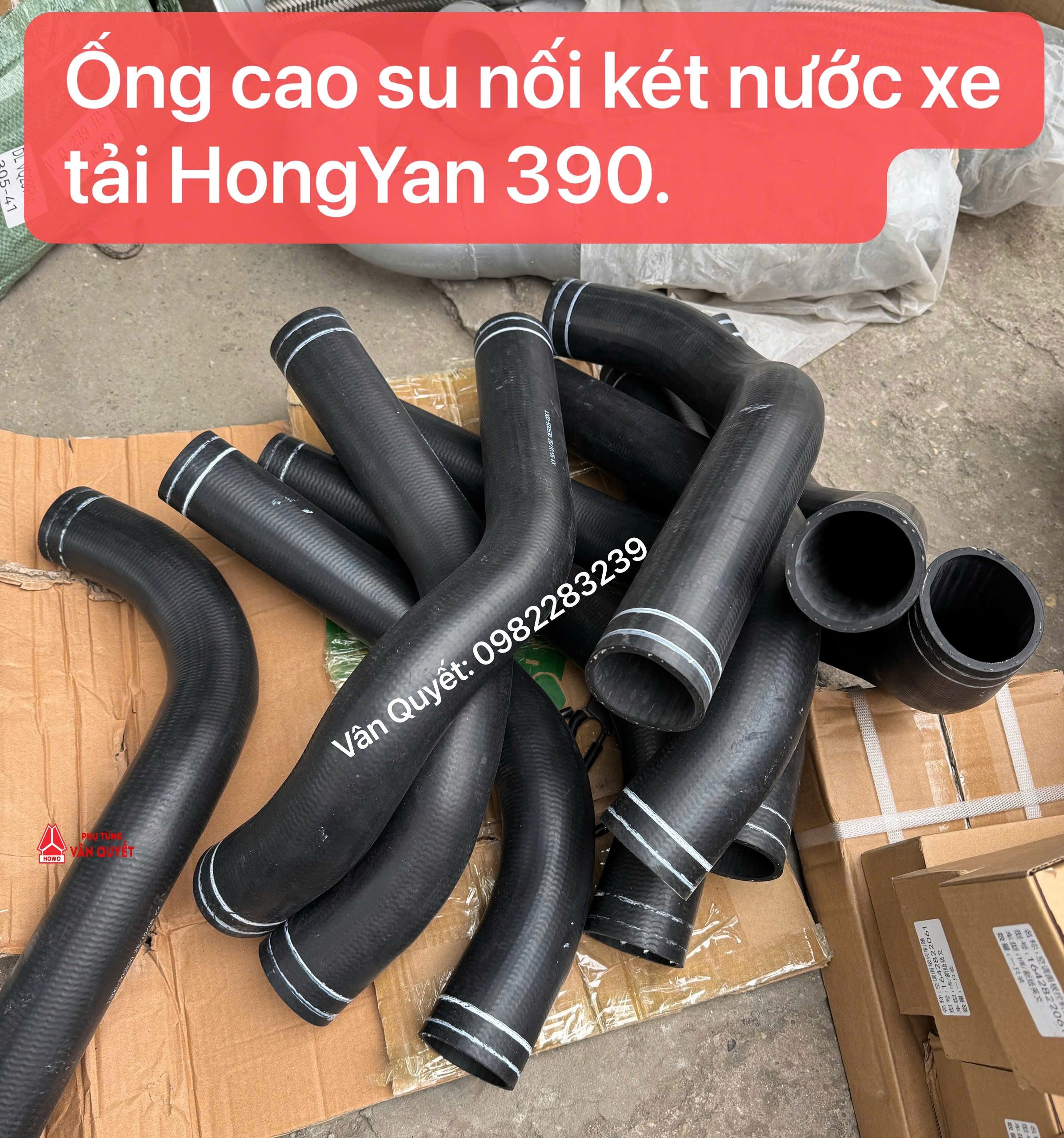 Ống cao su két nước xe tải Iveco HongYan 390 - 430. phi 60x500 cong chữ Z