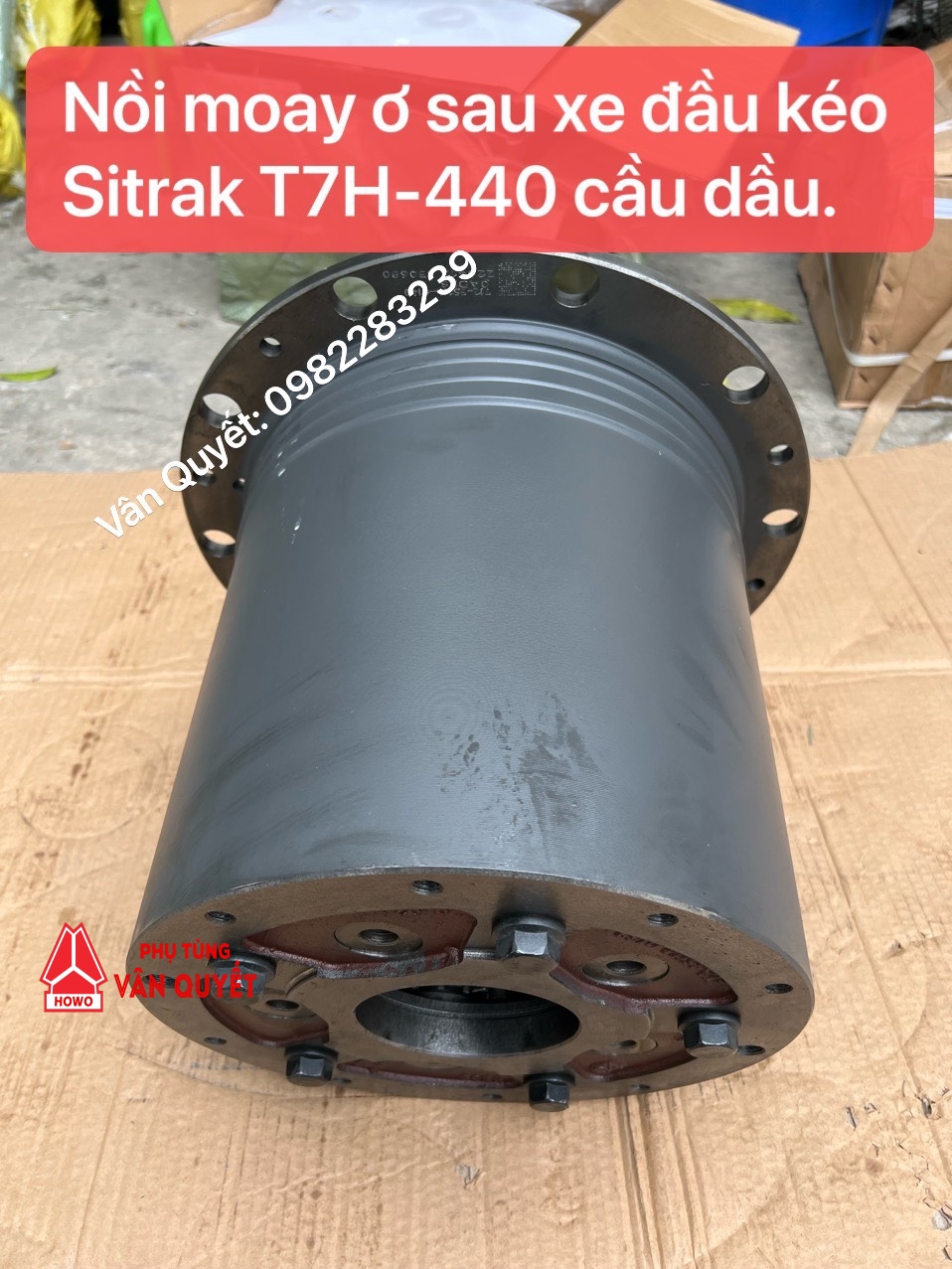 Nồi moay ơ sau cầu MCP16-712-35114-6140. Nồi moay ơ sau xe Howo Sitrak T7H-440