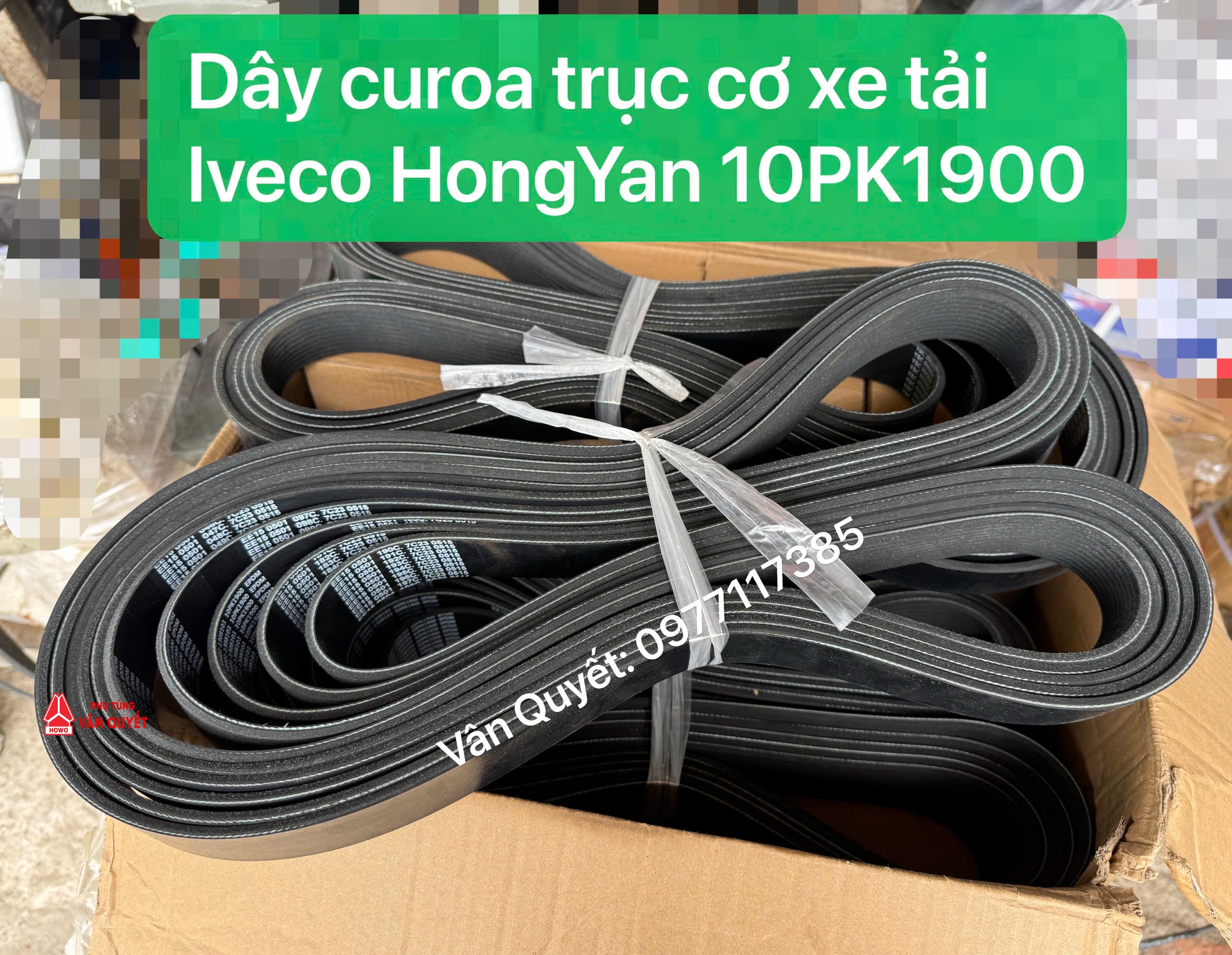 Dây curoa trục cơ xe tải Iveco HongYan 390, 430 - 10PK1900. Dây đai, dây curoa bơm nước động cơ xe tải HongYan 390 - HongYan 430. 10PK1900