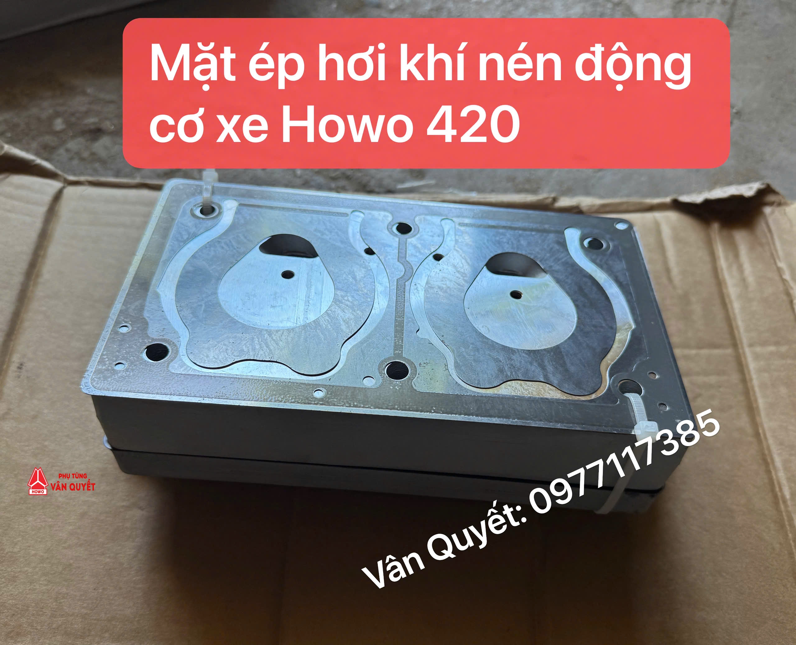 Mặt ép hơi máy nén khí xe Howo 420, Nắp B, đế bơm hơi máy nén khí động cơ xe Howo 420.