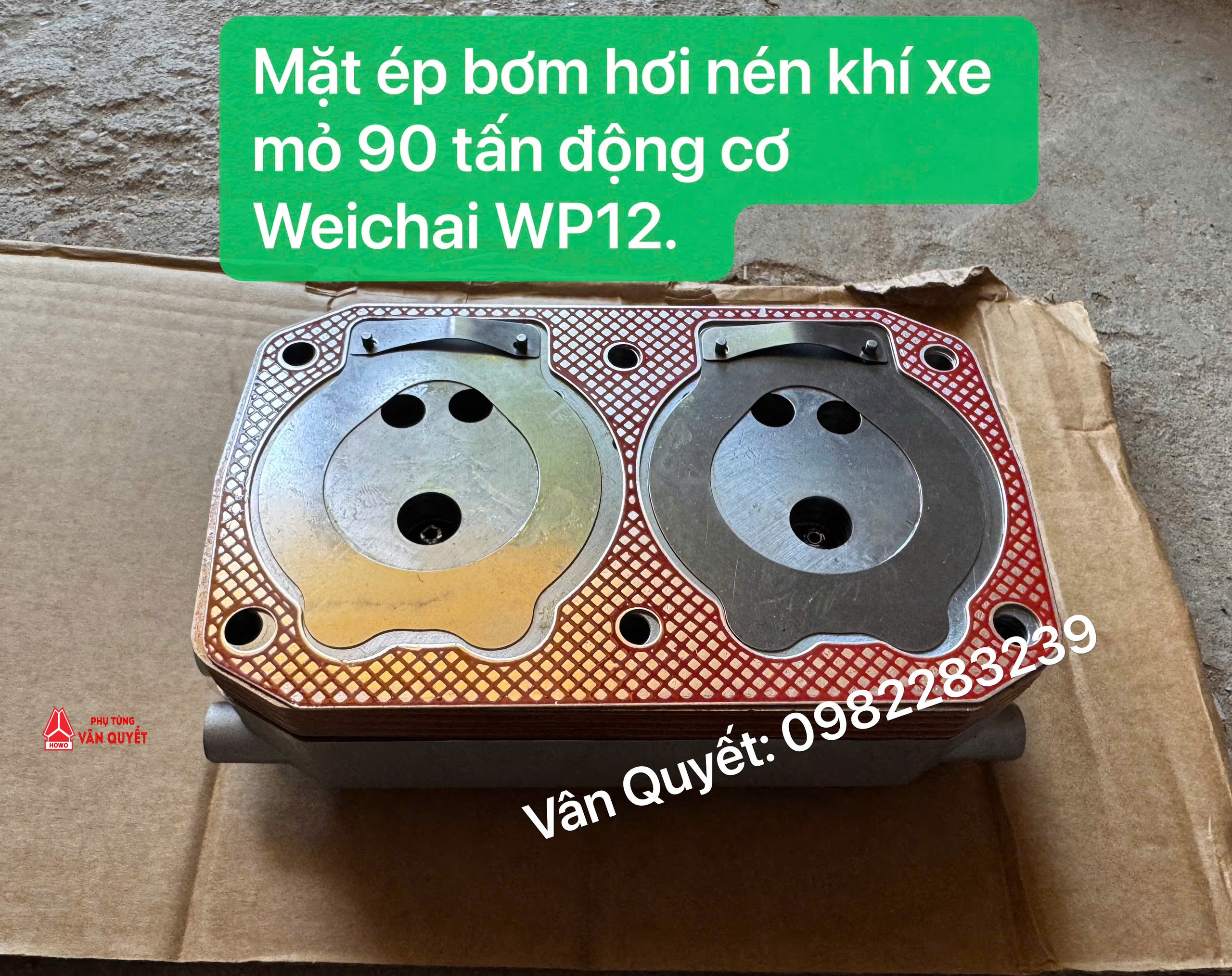 Mặt ép hơi máy nén khí động cơ Weichai WP12, Nắp B, đế ép hơi nén khí xe mỏ 90 tấn động cơ Weichai WP12.