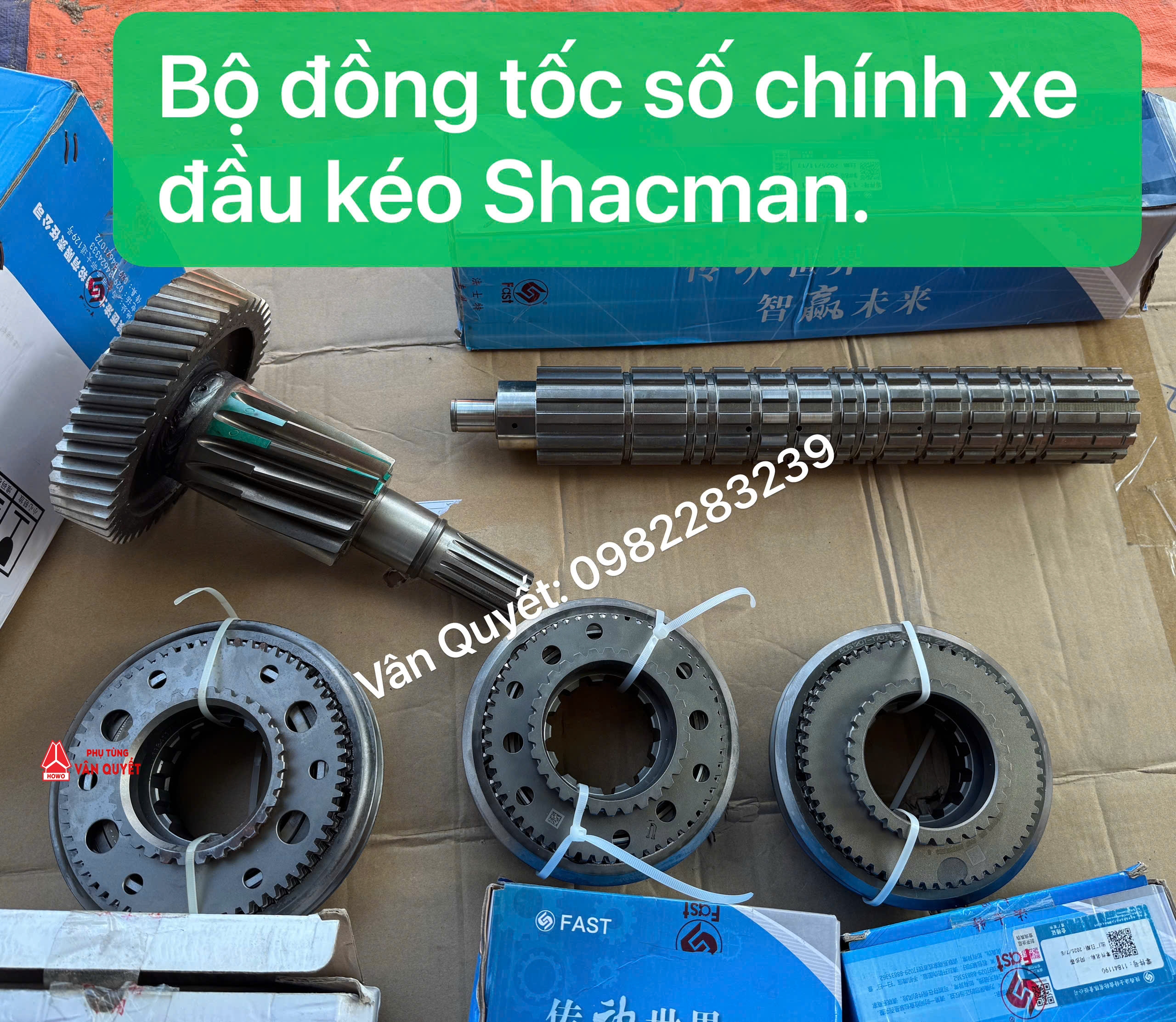 Bộ đồng tốc, Bánh răng trục số chính xe đầu kéo Shacman hộp số Fast.
