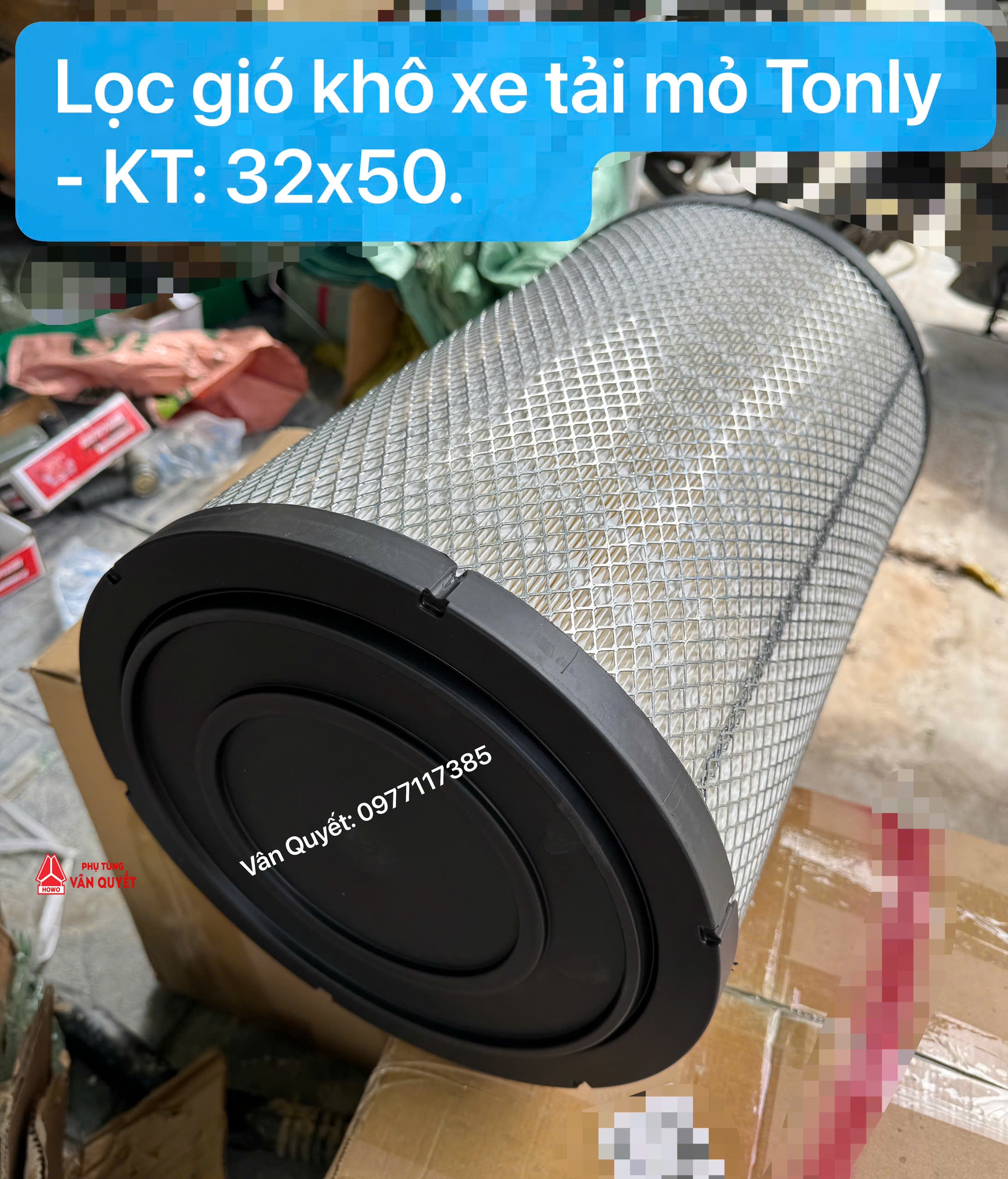 Lọc gió khô động cơ xe tải mỏ Tonly - kích thước 32x50