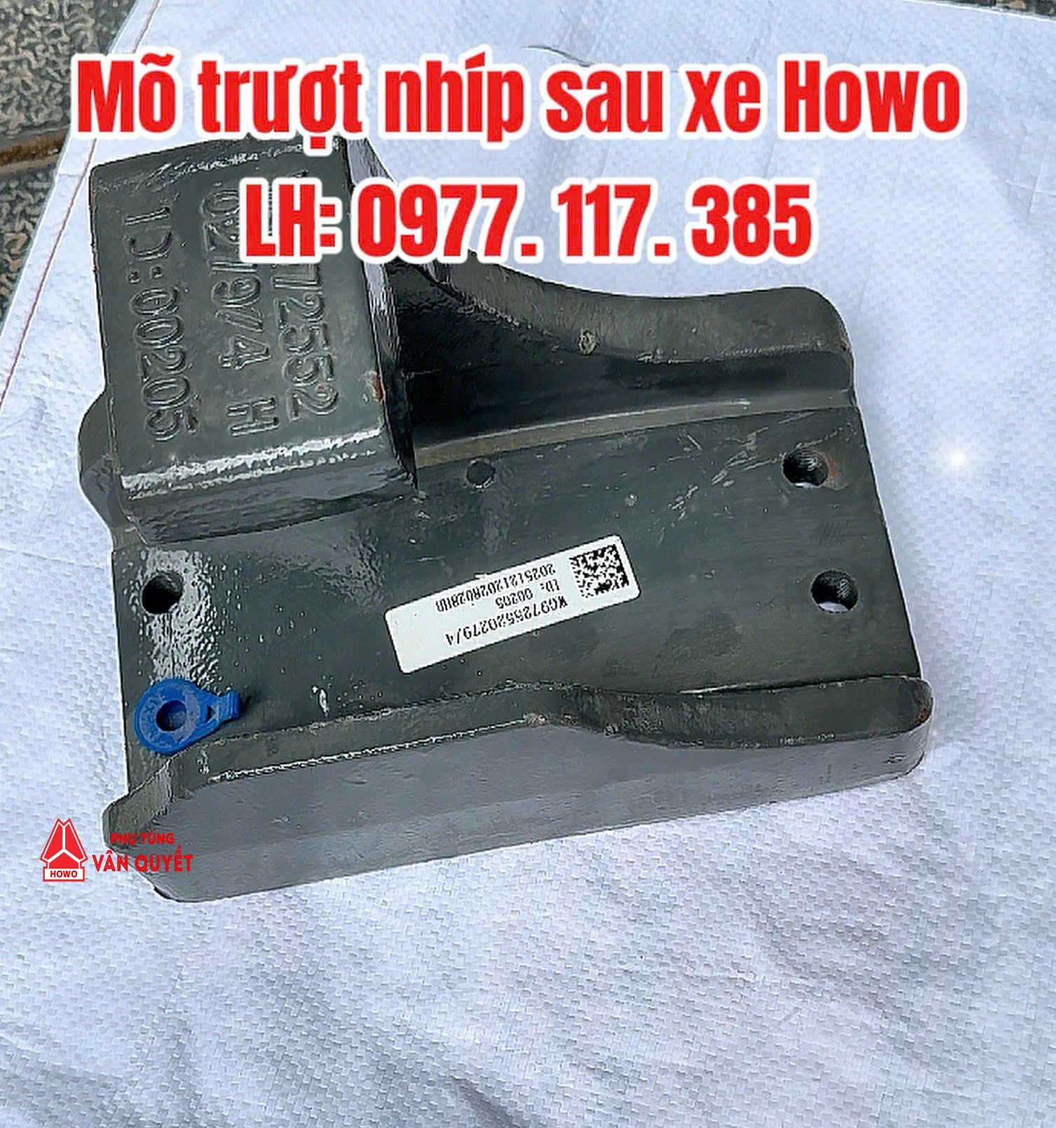 Gối trượt nhíp sau xe Howo 336, 371, 380. WG9725520279/4