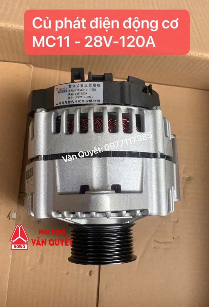 Máy phát điện, Củ phát điện 28V-120A lắp động cơ MC11 xe Sitrak T7H-440 - 202V26101-7281