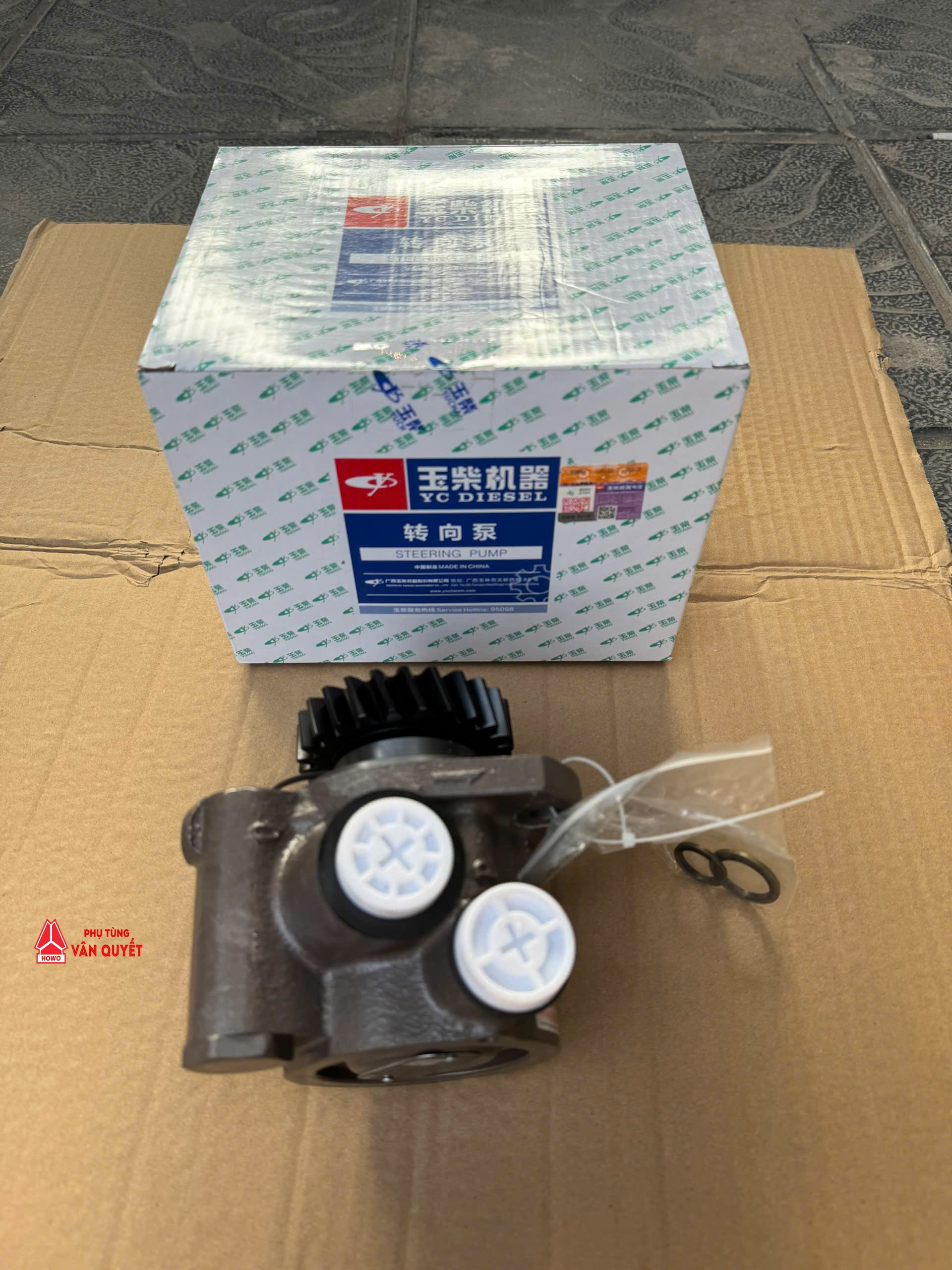 Bơm trợ lực lái xe tải Thaco FD9000 động cơ Yuichai - D0500-3407010F.