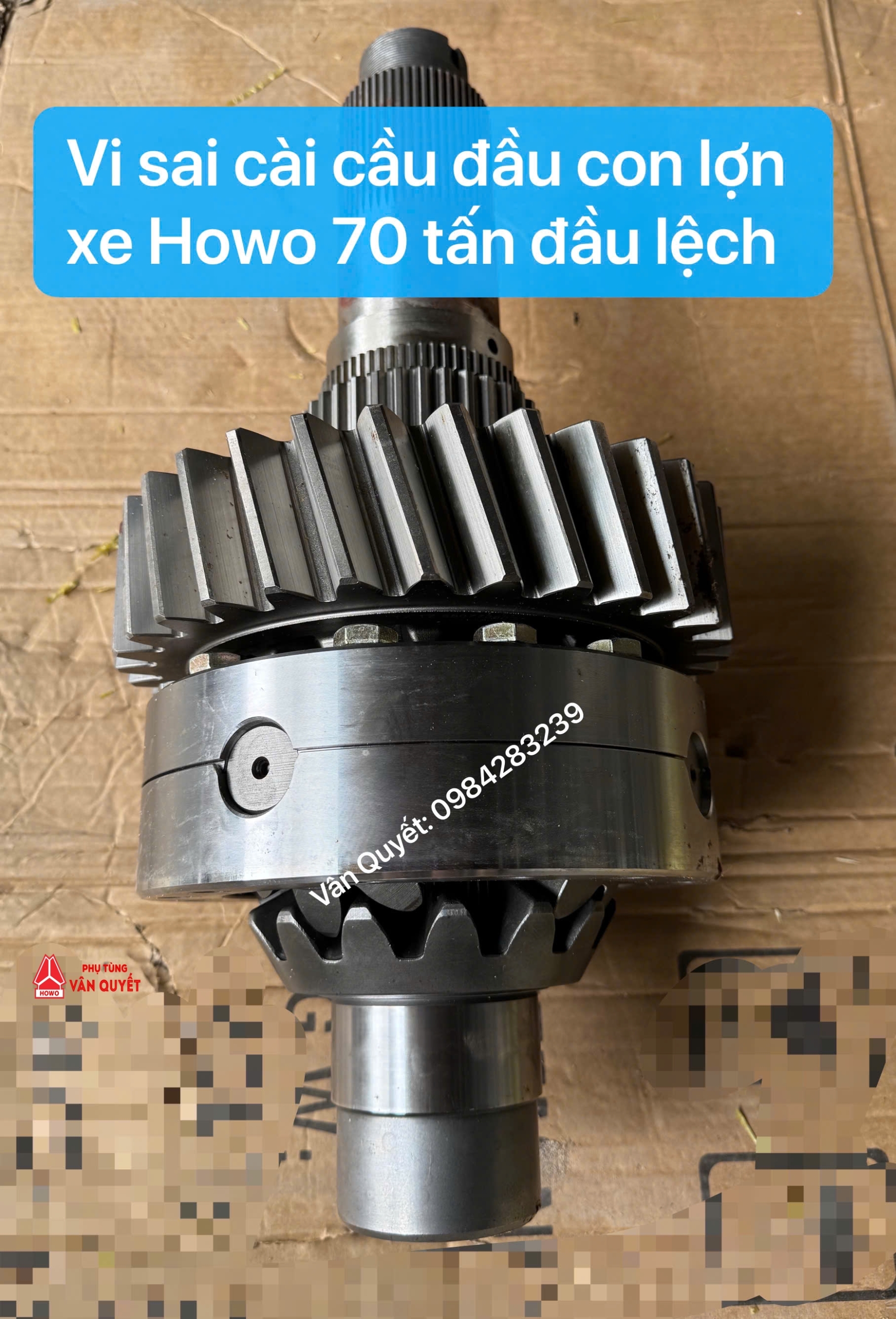 Bộ vi sai cài cầu đầu con lợn xe tải mỏ 70 tấn Howo đầu lệch. WG9970320130