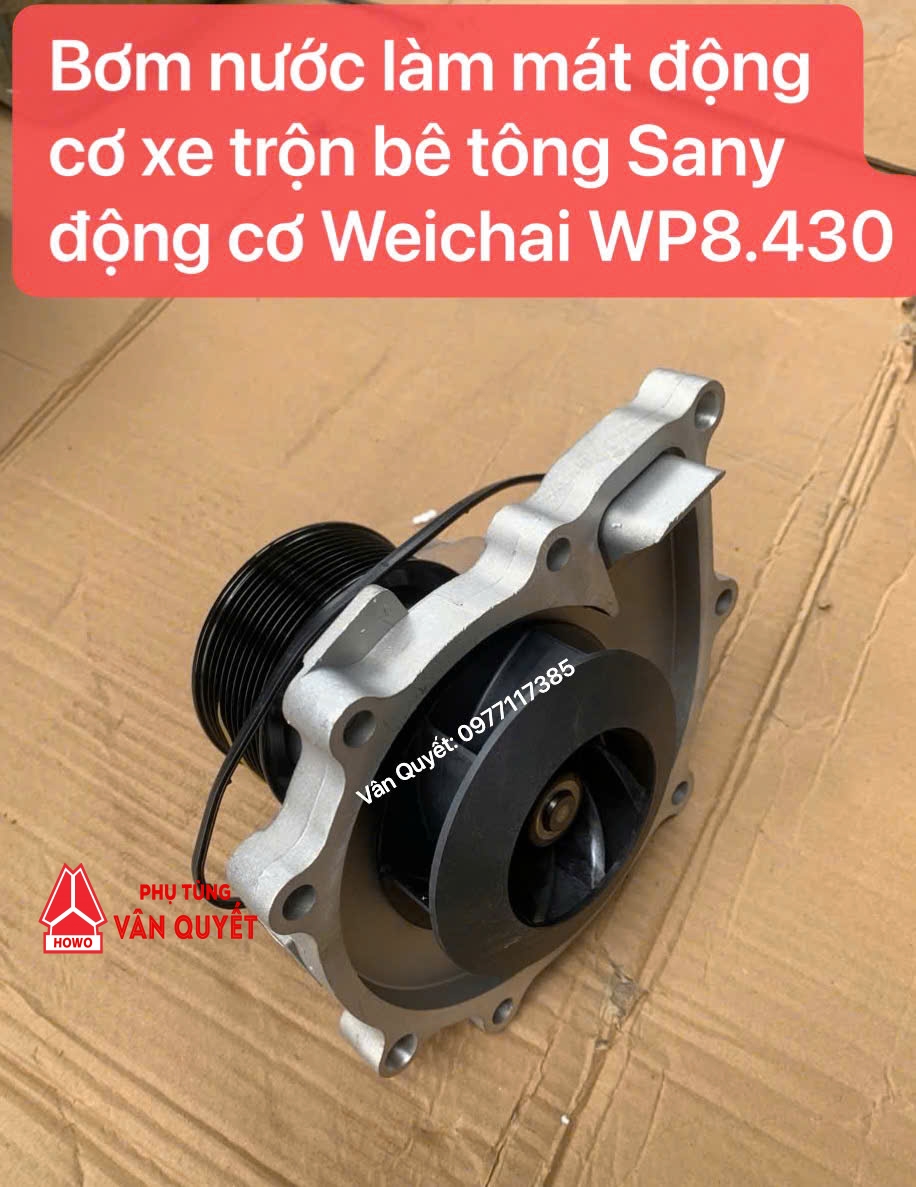 Bơm nước làm mát động cơ Weichai WP8.340 xe bồn trộn bê tông Sany.