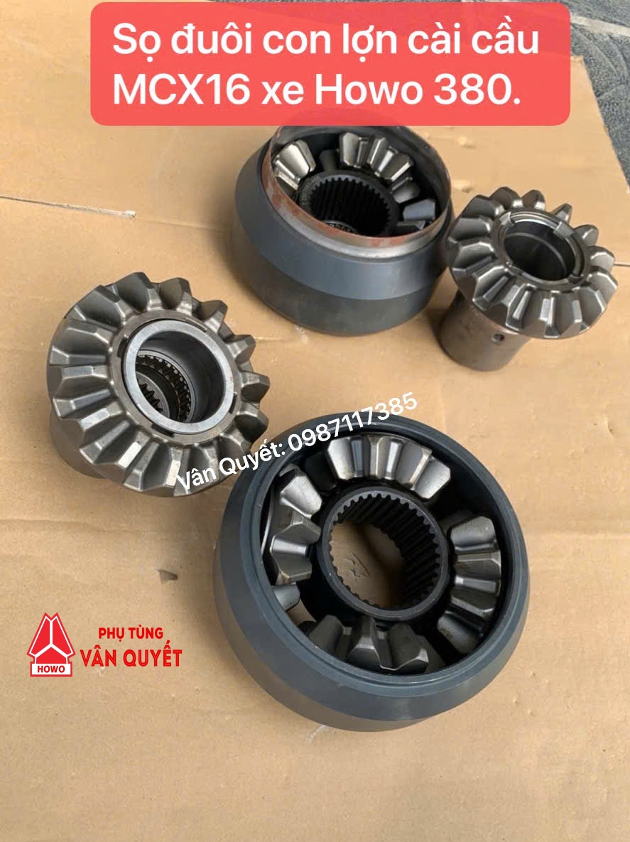 Bộ sọ đuôi vi sai con lợn cài cầu MCX16, Bánh răng hành tinh, ruột bánh răng vi sai đầu con lợn cài cầu MCX16 xe Howo 380