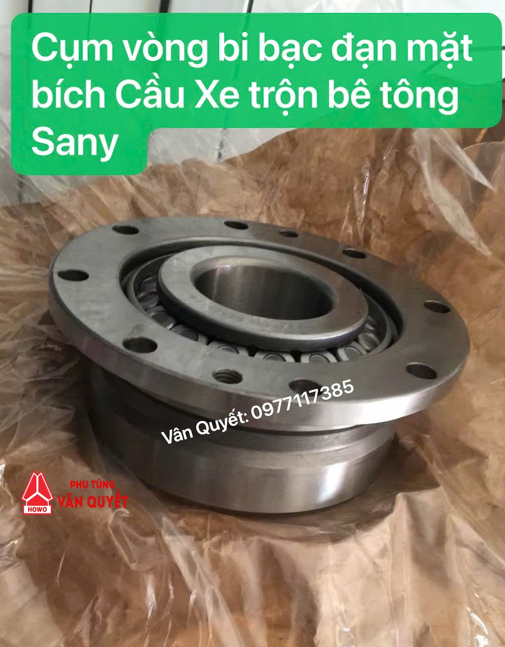 Vòng bi bạc đạn láp dọc liền mặt bích nối cầu sau xe trộn bê tông Sany