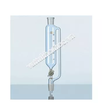 Phễu nhỏ giọt hình trụ, cổ mài, có chia vạch và cân bằng áp suất DURAN