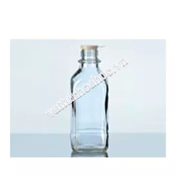 Chai vuông cổ vặn miệng hẹp với nắp vặn chuẩn thủy tinh soda lime DURAN