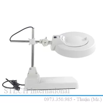 Kính lúp để bàn bàn, thân dạng trục, thấu kính phổ thông LT-86B 5X LED