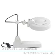 Kính lúp để bàn bàn, thân dạng trục, thấu kính trắng LT-86B 5X LED