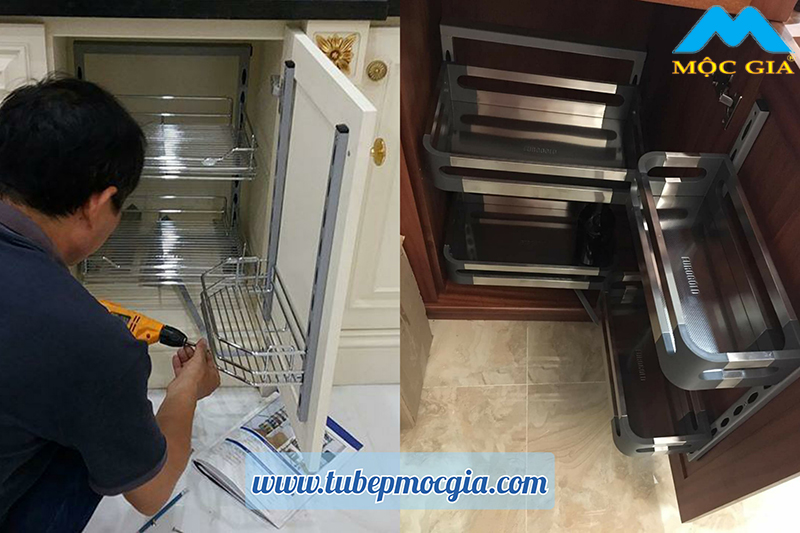 kệ tủ đồ khô 2 tầng 4 rỗ