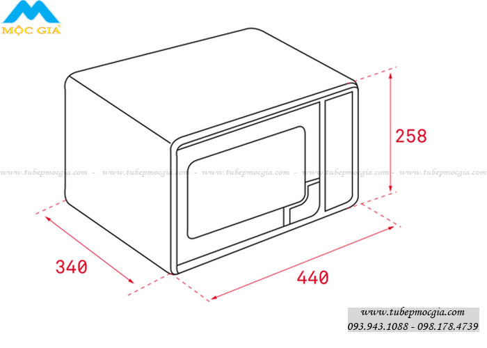 Lò vi sóng Teka MW 200 G với kích thước 440x340x258 