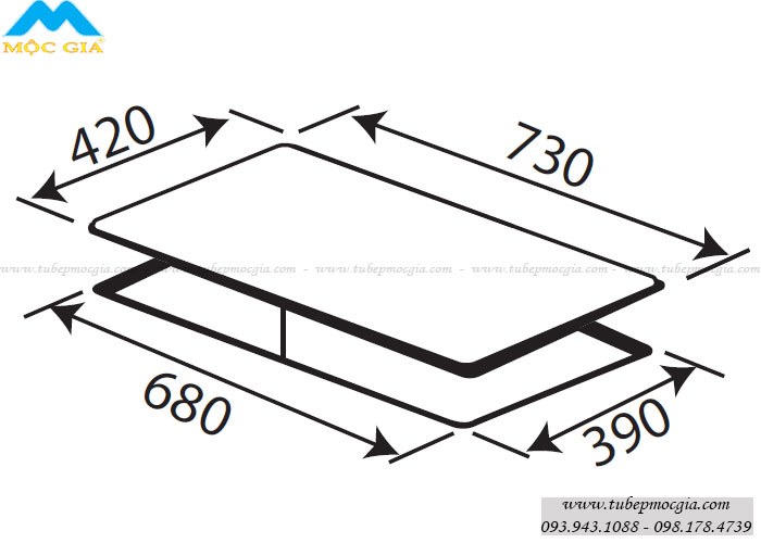 Kích thước chuẩn Bếp điện từ KAFF KF FL666IH