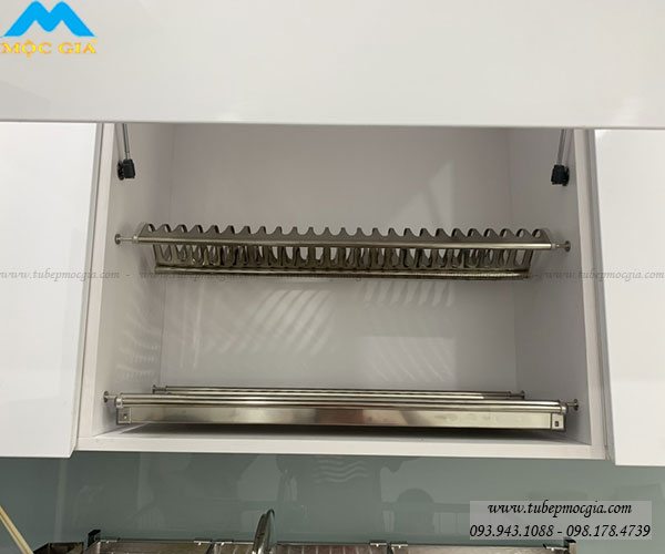 kệ chén cố định tủ trên inox 304