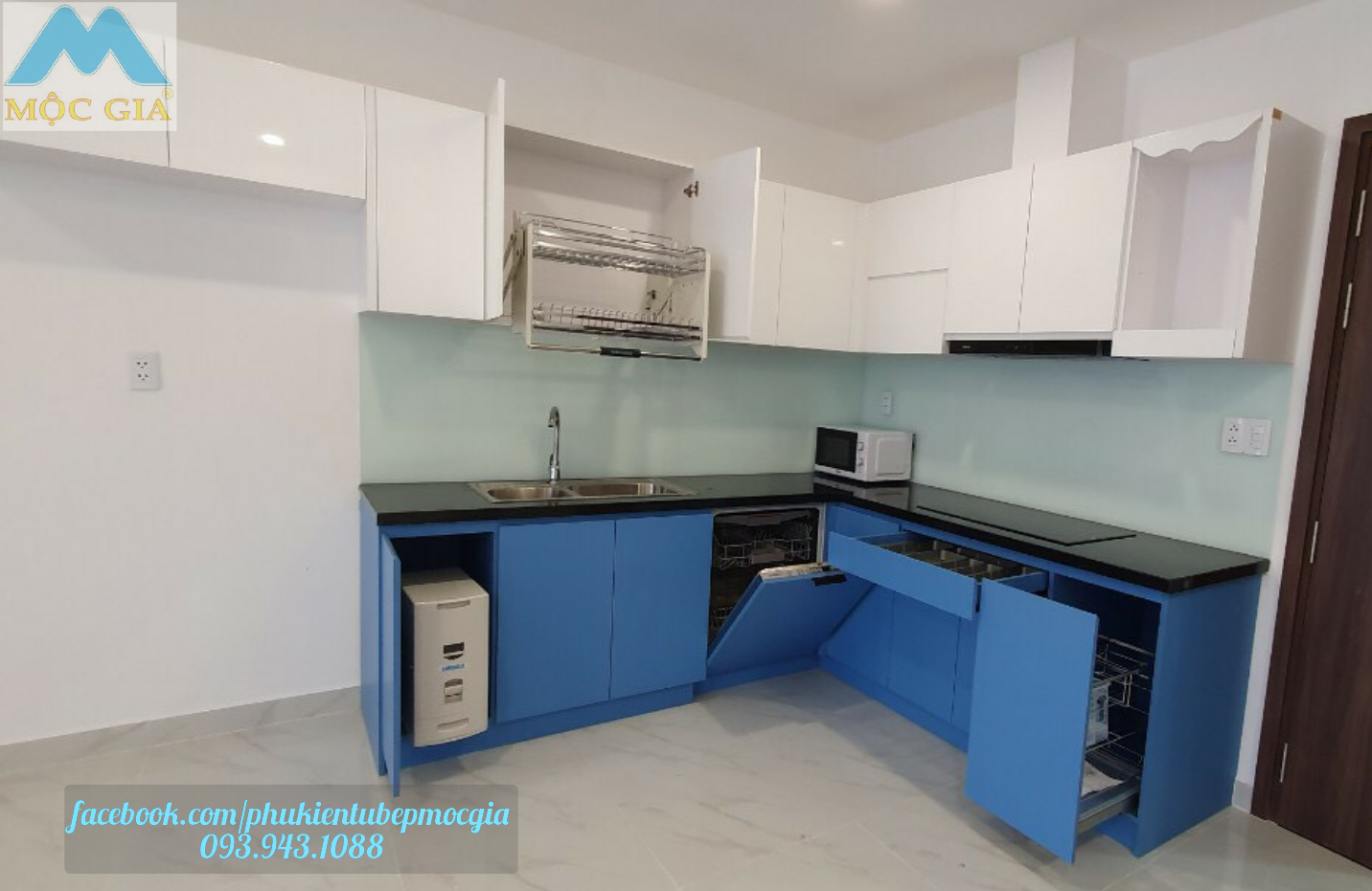 bố cục phụ kiện tủ bếp hiện đại