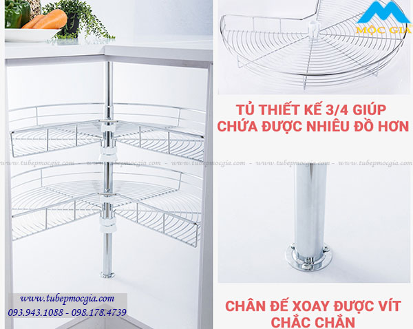 Kệ góc mâm xoay 3/4 Eurogold EP270A