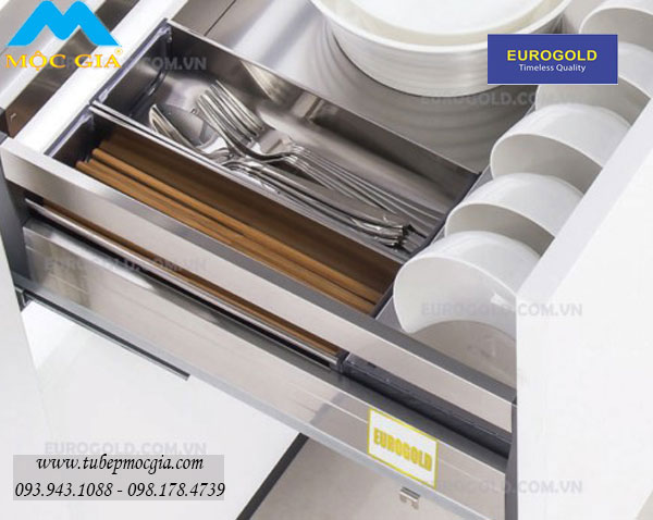 Ngăn chia tiện lợi kệ chén dĩa inox hộp Eurogold EU132600