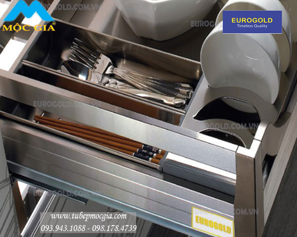 Ngăn chia tiện lợi kệ chén dĩa inox Eurogold EU133600