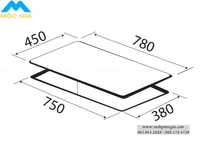 thông số kỹ thuật lắp đặt Bếp Điện Từ Kaff KF-IH6003II