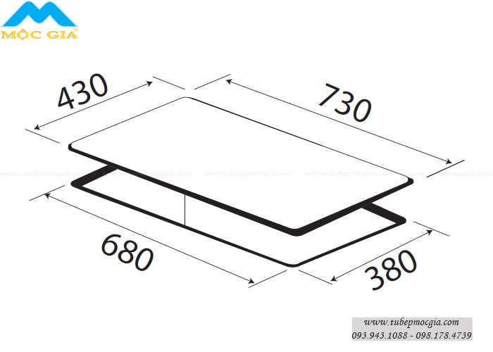 thông số kỹ thuật lắp đặt Bếp Điện Từ Kaff KF-FL109