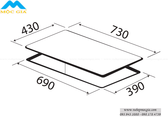 thông số kỹ thuật lắp đặt Bếp Điện Từ Kaff KF-FL101II