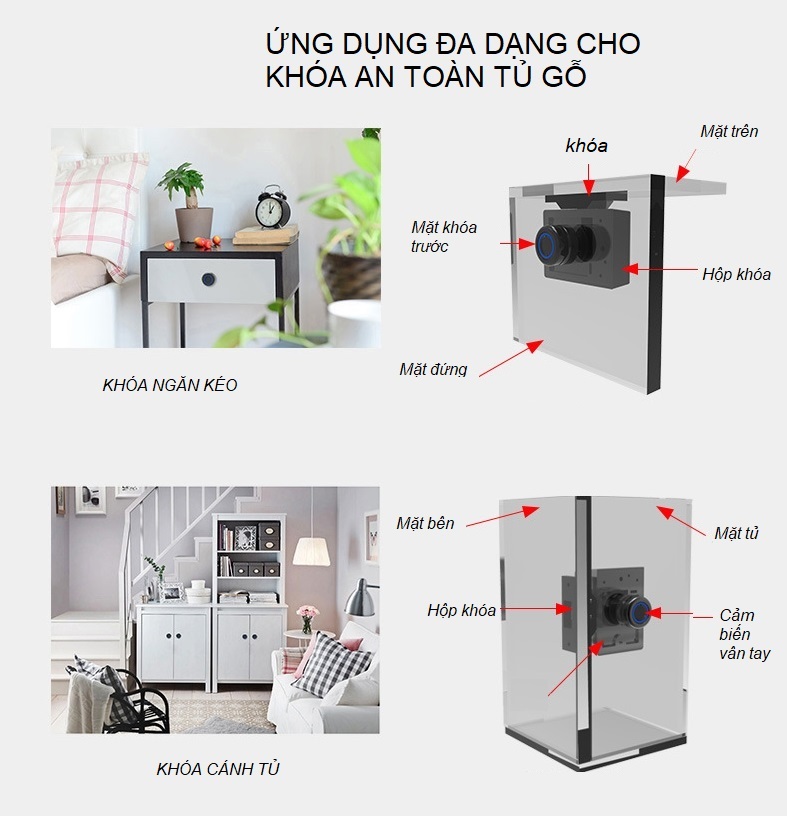 Khóa Cửa Tủ Vân Tay mini FN303KVT