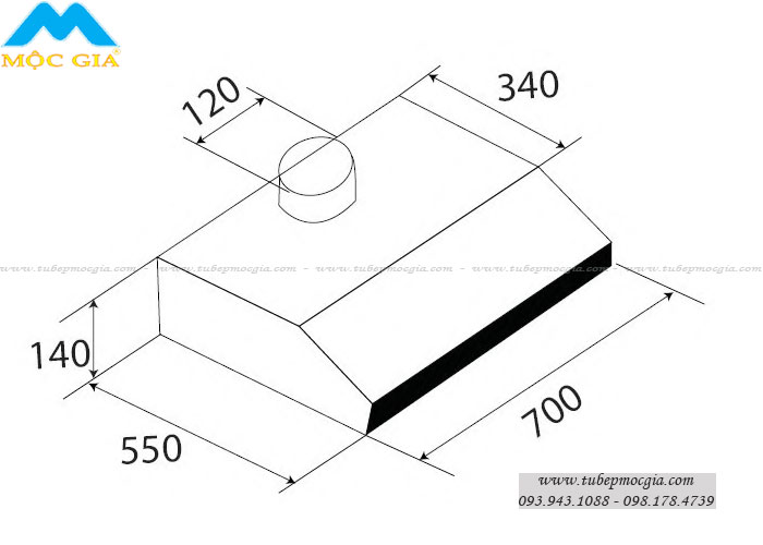 Máy hút khử mùi KAFF KF-703B