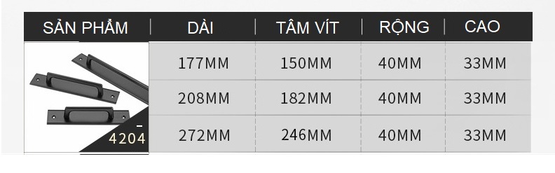 Tay Nắm Cửa Tủ hợp kim nhôm FHK405D