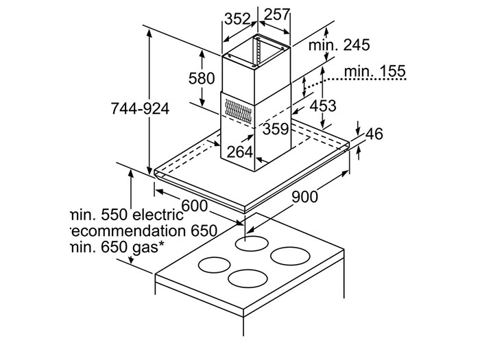 Máy Hút Mùi Đảo Bosch HMH.DIB091E51 90CM công suất lên đến 1000m3/h