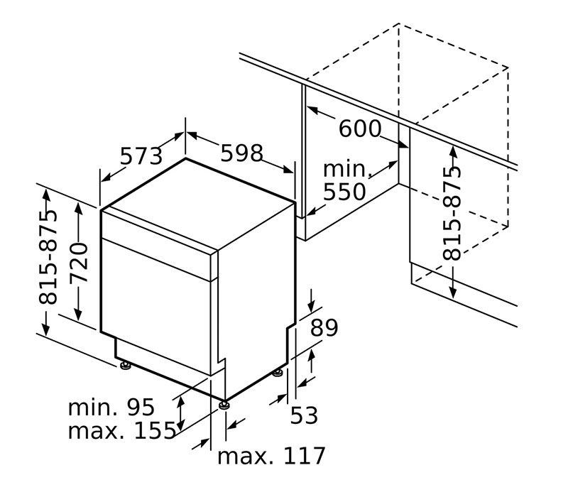 Máy Rửa Chén Bán Âm Bosch HMH.SMU6ECS57E Series 6