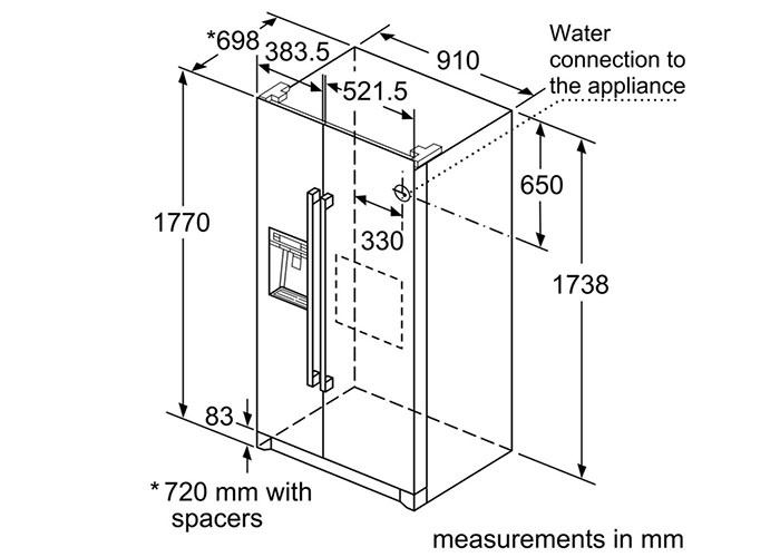 Tủ Lạnh Bosch 2 Cánh Side By Side HMH.KAG90AI20G