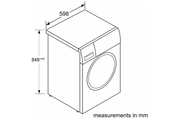 Kích thước Máy Giặt Bosch 8kg HMH.WAJ20180SG Series 4