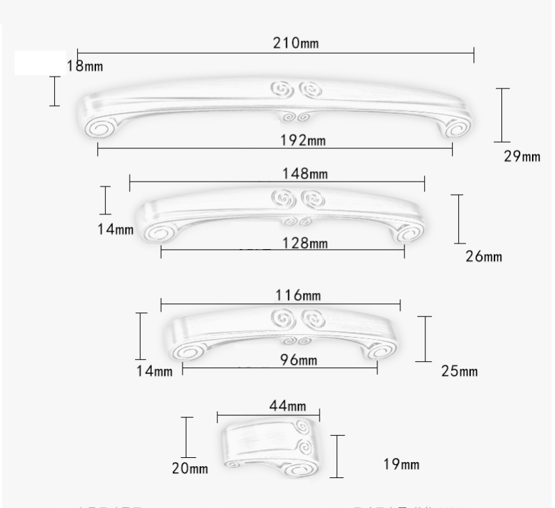 Tay nắm cửa tủ cổ điển FCD351VK