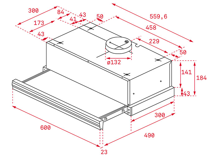 Quy cách lắp âm tủ Máy hút khử mùi Teka CNL 6400