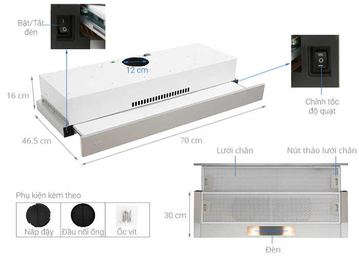 Thông số kỹ thuật Máy Hút Mùi Teka TLR2 72 SS