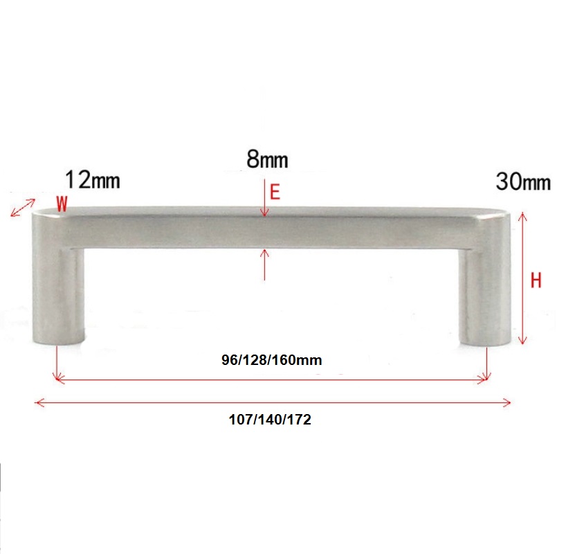 Tay nắm cửa tủ inox đặc ruột FIN462D