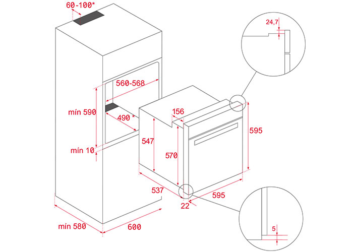 Thông số thiết bị nhà bếp Teka - Lò nướng âm tủ Teka Ioven