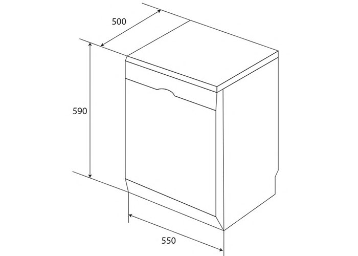 Kích thước Máy Rửa Chén Bán Âm Kaff KF-SW800