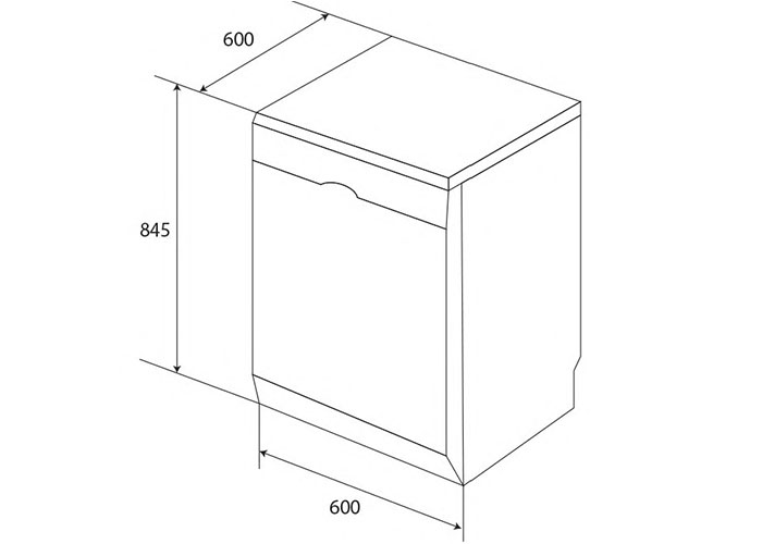 Kích thước Máy Rửa Bát Kaff KF-A45UVTFT