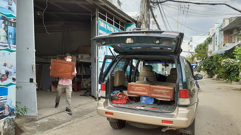 Cánh tủ được sơn PU trong Quy trình nâng cấp bếp