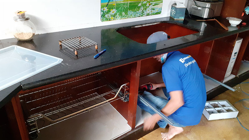 Quy trình nâng cấp bếp bước tiến hành lắp đặt