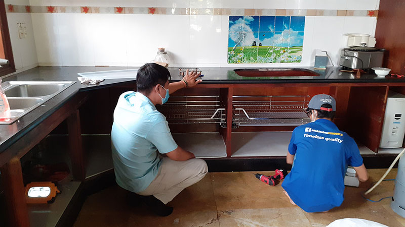 Quy trình nâng cấp bếp bước tiến hành lắp đặt