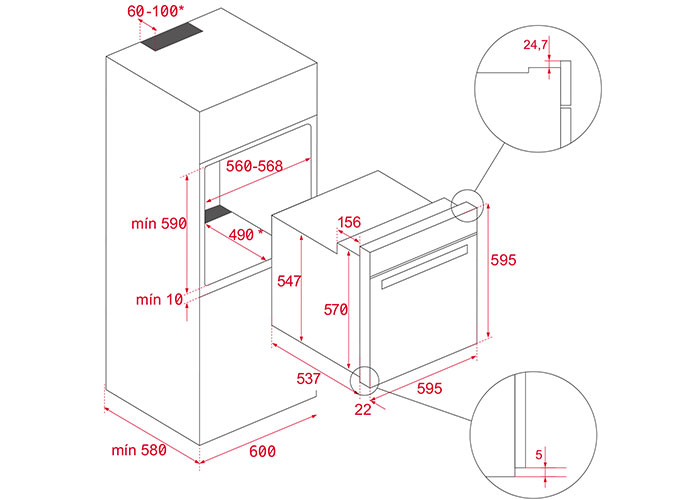 Thông số thiết bị nhà bếp Teka - Lò Nướng Âm Tủ Teka HLB 840